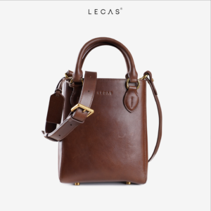 UTTOOT Vertical Leather Crossbody Bag with Removable Pouch | Genuine Leather Handbag Manufacturer Vietnam