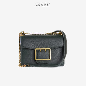 Envelope-Style Leather Crossbody Bag with Flap Closure | Genuine Leather Handbag Manufacturer Vietnam